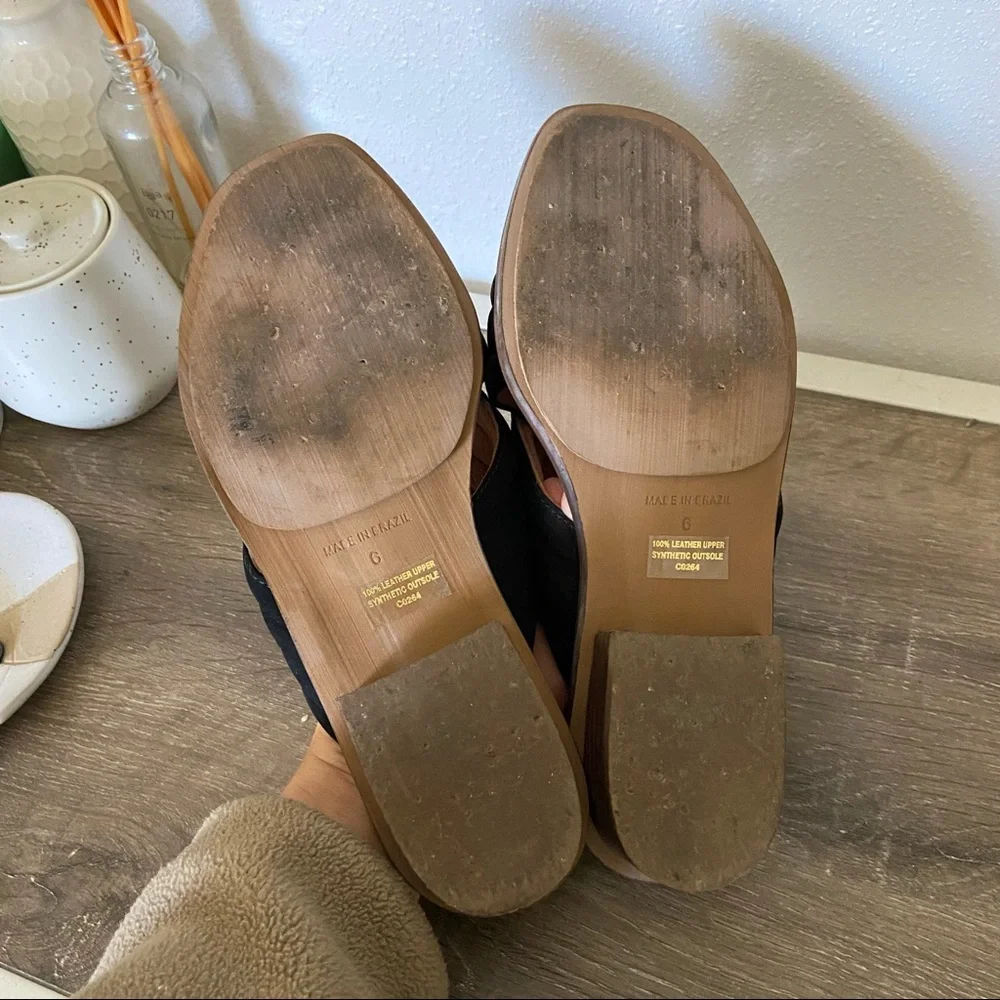 Madewell Black Suede Criss Cross Skylar Sandal